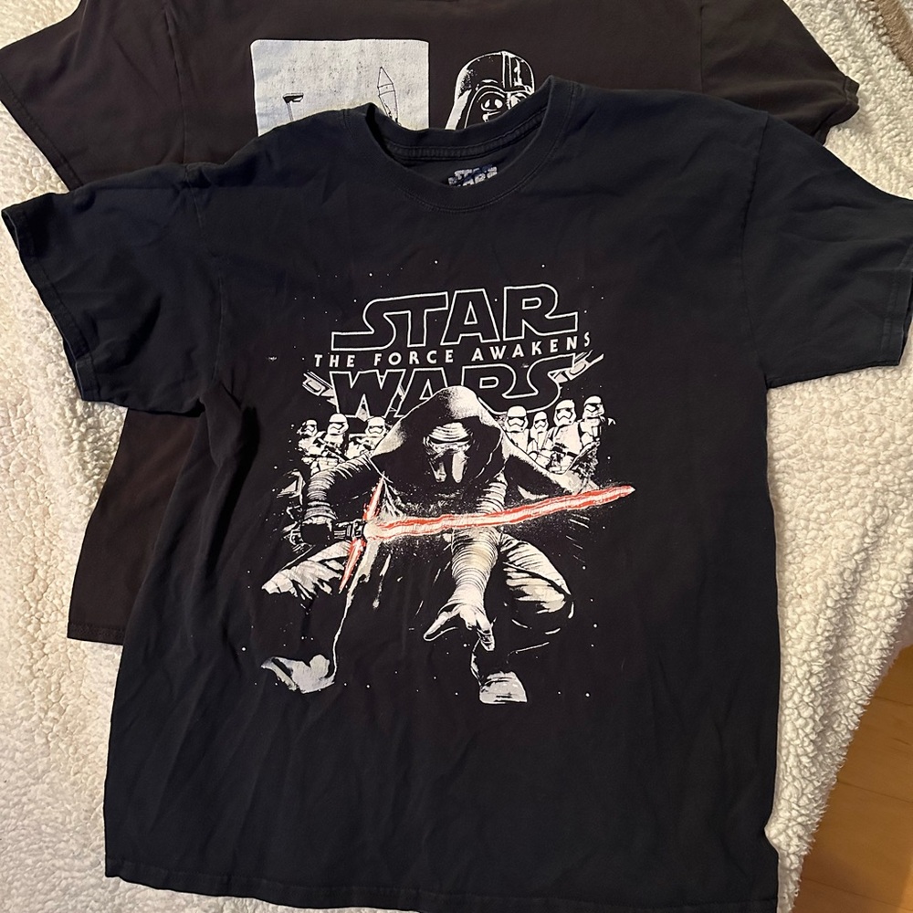 Star Wars Tshirts, (2) Black with White Print